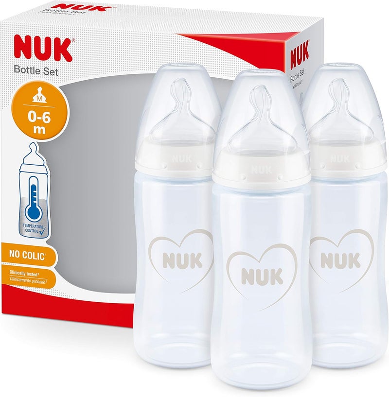 NUK مجموعة زجاجات حليب NUK First Choice+ للأطفال من 0-6 أشهر - Image 1