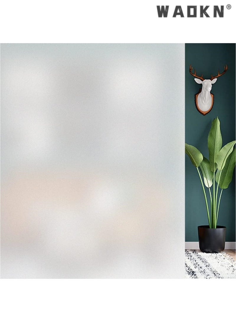 دبليو أيه أو كي أن متجمد نافذة الخصوصية فيلم - حجم كبير غير لاصقة لاصقة الزجاج الكهربائي ملصقات لتعزيز الخصوصية و الأشعة فوق البنفسجية واقية من الشمس - نوافذ المنزل والمكاتب والأبواب وغيرها من حلول التحكم الحراري - من السهل تطبيق وإزالة ديكور ملصقات ( 17.5x78.7inch ) - مثالية لفترة طويلة النوافذ والأبواب المنزلقة والزجاج سطح كبير - Image 1