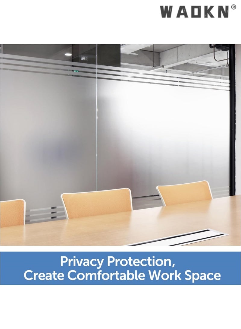 دبليو أيه أو كي أن متجمد نافذة الخصوصية فيلم - حجم كبير غير لاصقة لاصقة الزجاج الكهربائي ملصقات لتعزيز الخصوصية و الأشعة فوق البنفسجية واقية من الشمس - نوافذ المنزل والمكاتب والأبواب وغيرها من حلول التحكم الحراري - من السهل تطبيق وإزالة ديكور ملصقات ( 17.5x78.7inch ) - مثالية لفترة طويلة النوافذ والأبواب المنزلقة والزجاج سطح كبير - Image 5