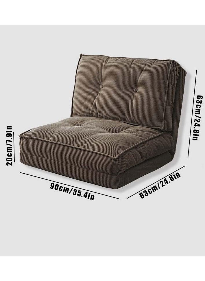 Jorunb - Foldable Tatami Sofa Bed, 3-in-1 Multi-Functional Sleeper Chair Bed, 5-Position Adjustable Folding Lazy Sofa Single-Seat Floor Sofa Chair Lounge Chair Couches, Convertible Sofa Bed Balcony(Brown) - Image 1