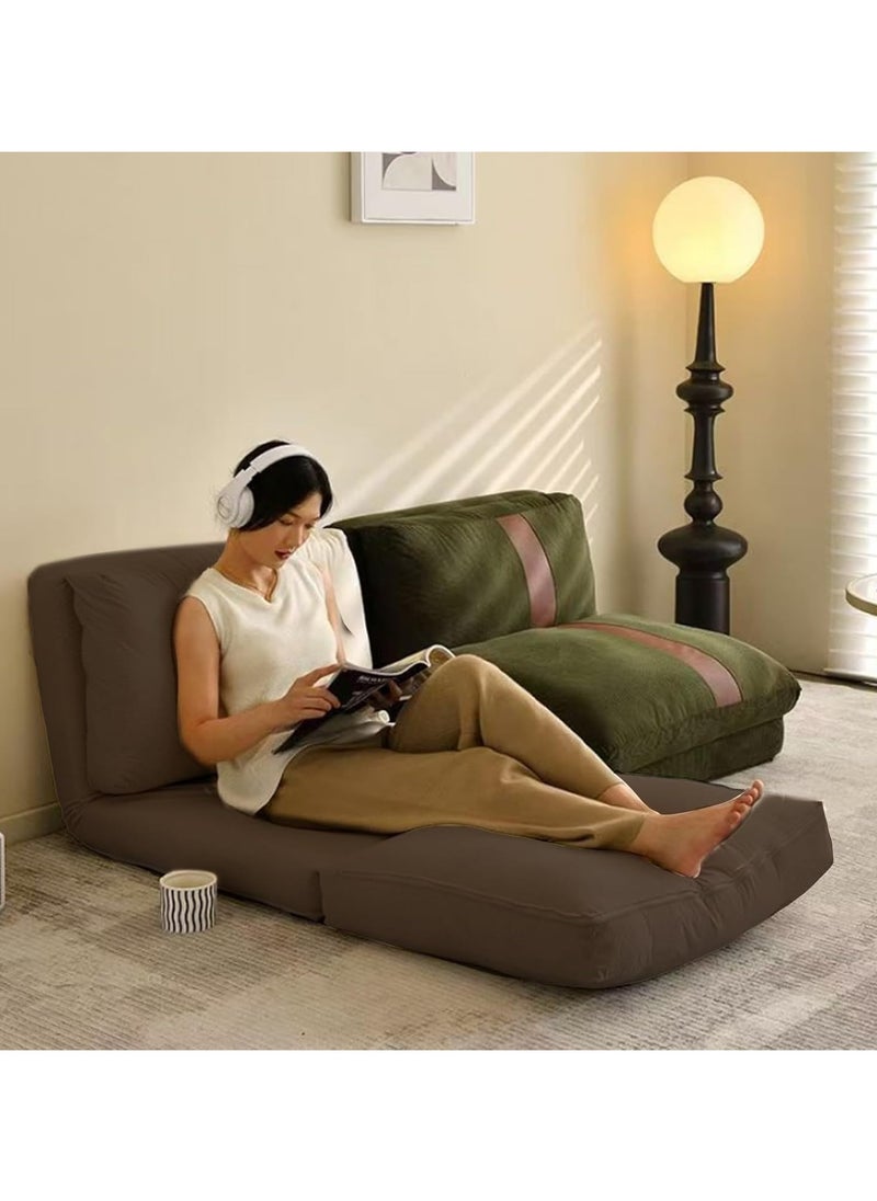 Jorunb - Foldable Tatami Sofa Bed, 3-in-1 Multi-Functional Sleeper Chair Bed, 5-Position Adjustable Folding Lazy Sofa Single-Seat Floor Sofa Chair Lounge Chair Couches, Convertible Sofa Bed Balcony(Brown) - Image 1