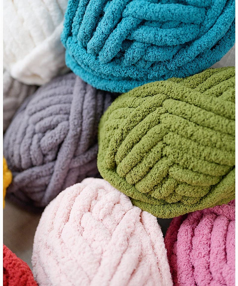 Zituop Chunky Knit Chenille Yarn for Hand Knitting Blankets, Super Soft Big Jumbo Blanket Yarn, Dark Grey - Image 5