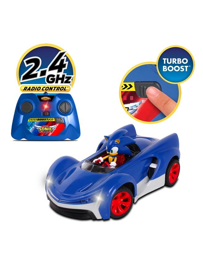Nkok NKOK Team Sonic Racing 2.4GHz Radio Control Toy Car with Turbo Boost - Sonic The Hedgehog 601, Features Working Lights, Adjustable Front Wheel Alignment, Super Fun and Easy, Ages 6 and up  - Image 4