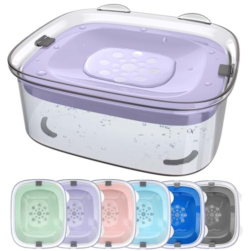 AONKEY 3L Dog Water Bowl No Spill, 101oz Large Spill Proof Dog Bowl Reduce Refill, Anti Splash No Mess Dispenser Dripless Slow Drinking Water Bowl for Sloppy Messy Drinkers (Violet) - Image 1