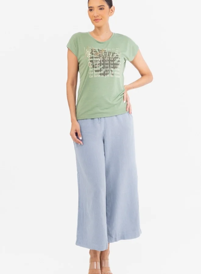 هايليز Inspirational Quote Short Sleeve T-Shirt - Sage Green