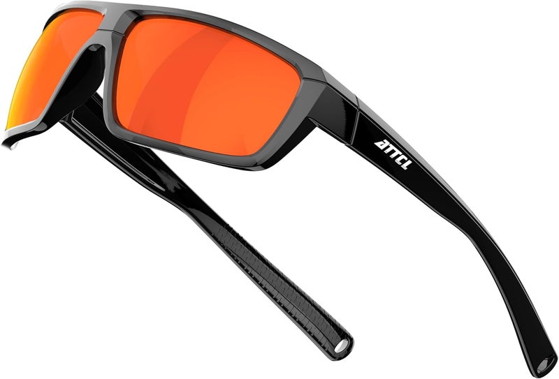 ATTCL Polarized Sunglasses Men for Fishing: UV Protection Lightweight TR90 Sports Wrap Sun Glasses Driving Golf Running - Image 1