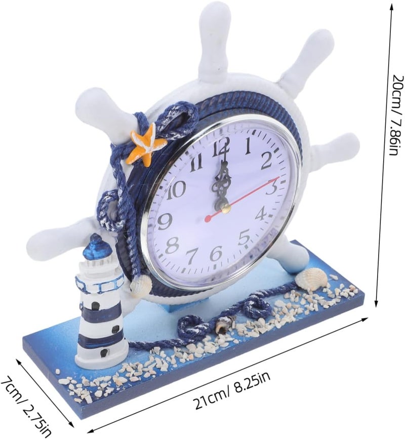 Ciieeo Lighthouse Decor Clock Home Living Room Nautical Decor Silent Mantel Clock for Artistic Style - Image 2