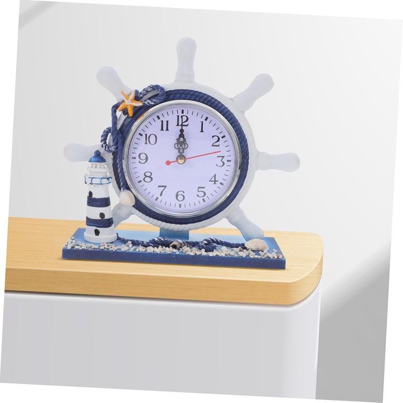 Ciieeo Lighthouse Decor Clock Home Living Room Nautical Decor Silent Mantel Clock for Artistic Style - Image 5
