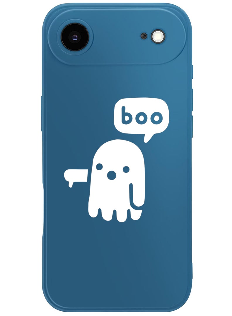 Theodor Protective Slim Fit Case Liquid Silicone Cover with Full Body Protection Anti-Scratch Shockproof Case For Apple iPhone 17 Air (Blue) Boo - White - Image 1