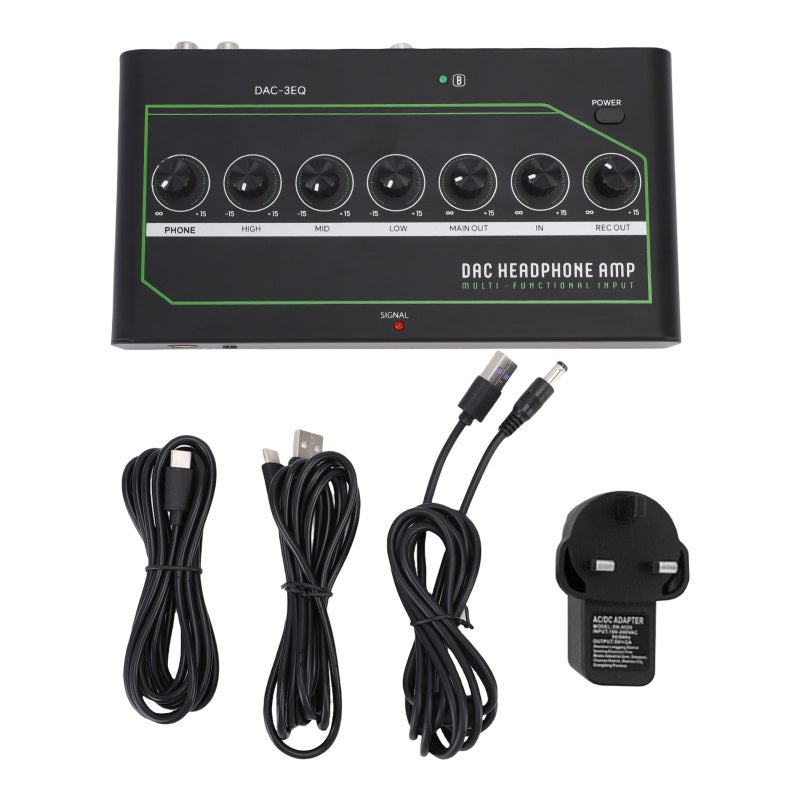 مضخم سماعات DAC للألعاب يدعم مقاومة 16-300 أوم مع مداخل بلوتوث وبصري ومحوري وUSB Type-C - محول DAC هاي فاي مع تعديل مستقل للتردد لأجهزة الألعاب والتلفزيونات والحواسيب - Image 1
