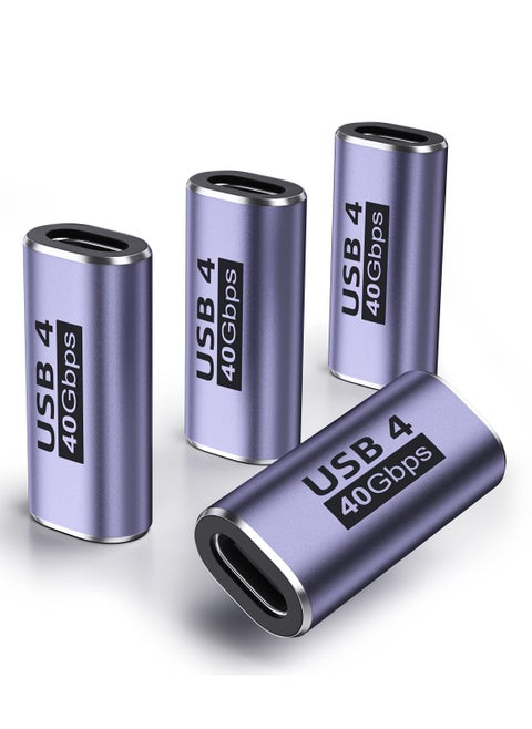 USB C Female to Adapter (4 Pack) Coupler with 40 Gbps PD 100W 8K 60hz Video Compatible for Thunderbolt 4/3, MacBook Pro/Air, USB-C HUB, Magsafe and More Type DevicesUSB Co