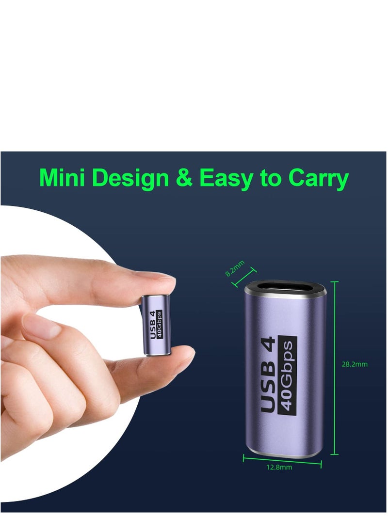 Y&D - USB C Female to Adapter (4 Pack) Coupler with 40 Gbps PD 100W 8K 60hz Video Compatible for Thunderbolt 4/3, MacBook Pro/Air, USB-C HUB, Magsafe and More Type DevicesUSB Co - Image 1