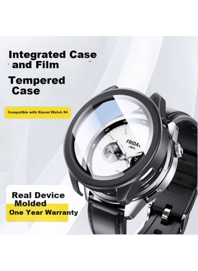 Watchbond Xiaomi Watch S4 Protective Case Pc Tempered Integrated Full-coverage Durable Hard Shell Protective Case For Men And Women With Tempered Film - Image 1