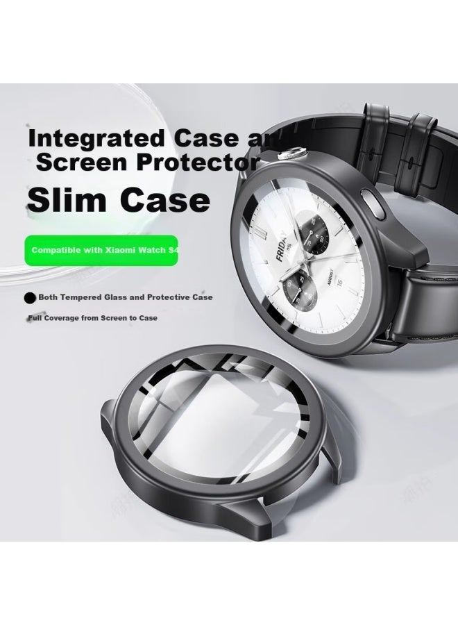 Watchbond Xiaomi Watch S4 Protective Case Pc Tempered Integrated Full-coverage Durable Hard Shell Protective Case For Men And Women With Tempered Film - Image 4