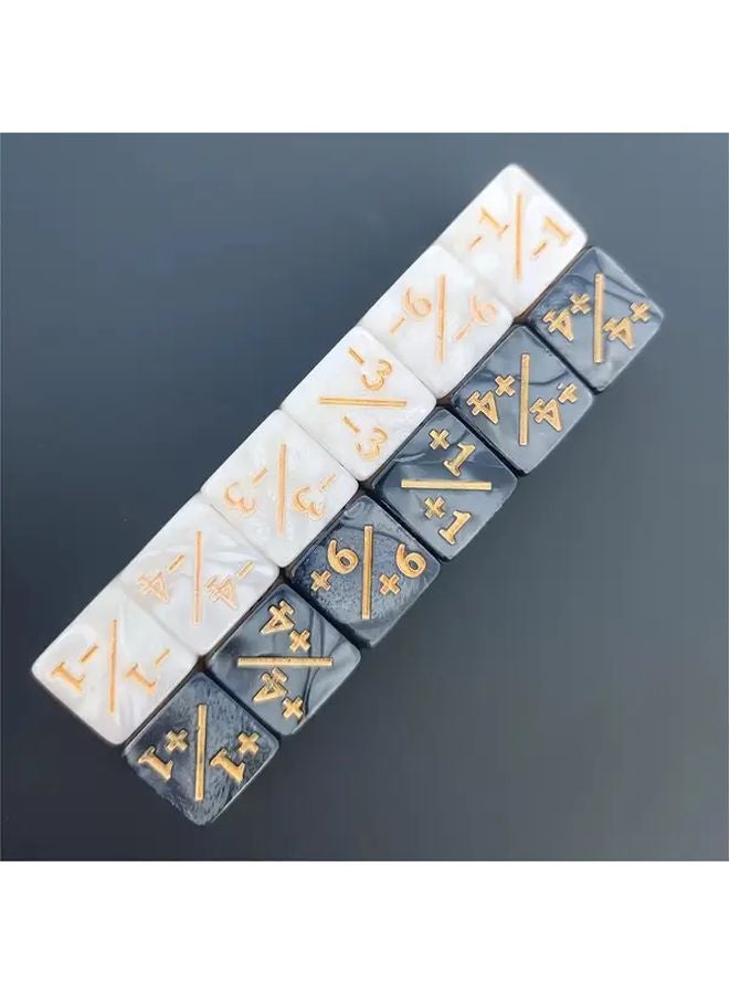 مجموعة من 12 نردًا ثنائي اللون مقاس 16 ملم بنمط اللؤلؤ للتعليم الرياضي وألعاب السحر والمرح في الحفلات - Image 1