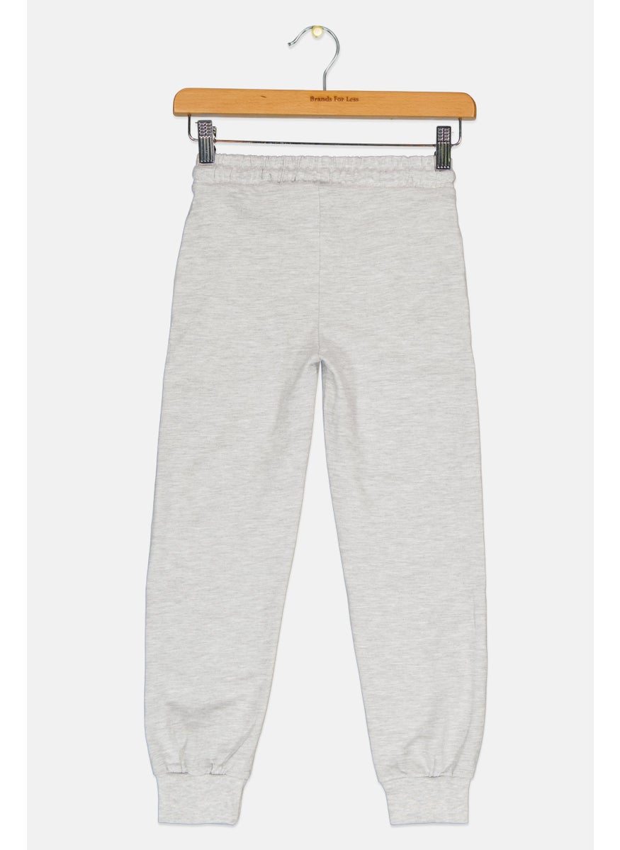 Hello Kitty - Kids Girl Brand Logo Jogger Pants, Grey - Image 1