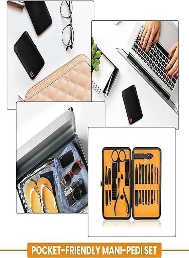 Vichaxan Stainless Steel Nail Cutter Pedicure Kit 12 Pcs with stylish Leather Case, High Precision Nail File Sharp, Clippers Sets, Scissors, Acne needle Grooming, Manicure Pedicure Kit | - Image 5