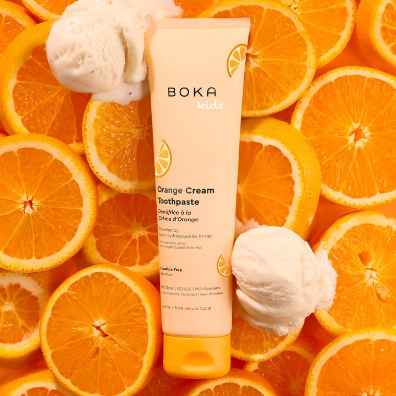 Boka Fluoride Free Toothpaste Nano Hydroxyapatite Toothpaste - Orange Cream Flavor, 4 oz 1Pk US Manufactured - Image 2