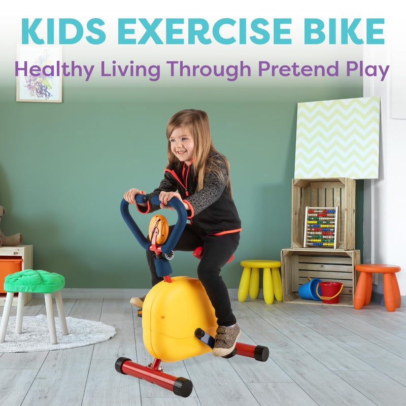Hey! Play! Kids Exercise Bike - Indoor Stationary Cycle Riding Toy with Adjustable Seat - Kids Workout Equipment for Boys and Girls Ages 4 and Up by Hey Play - Image 4