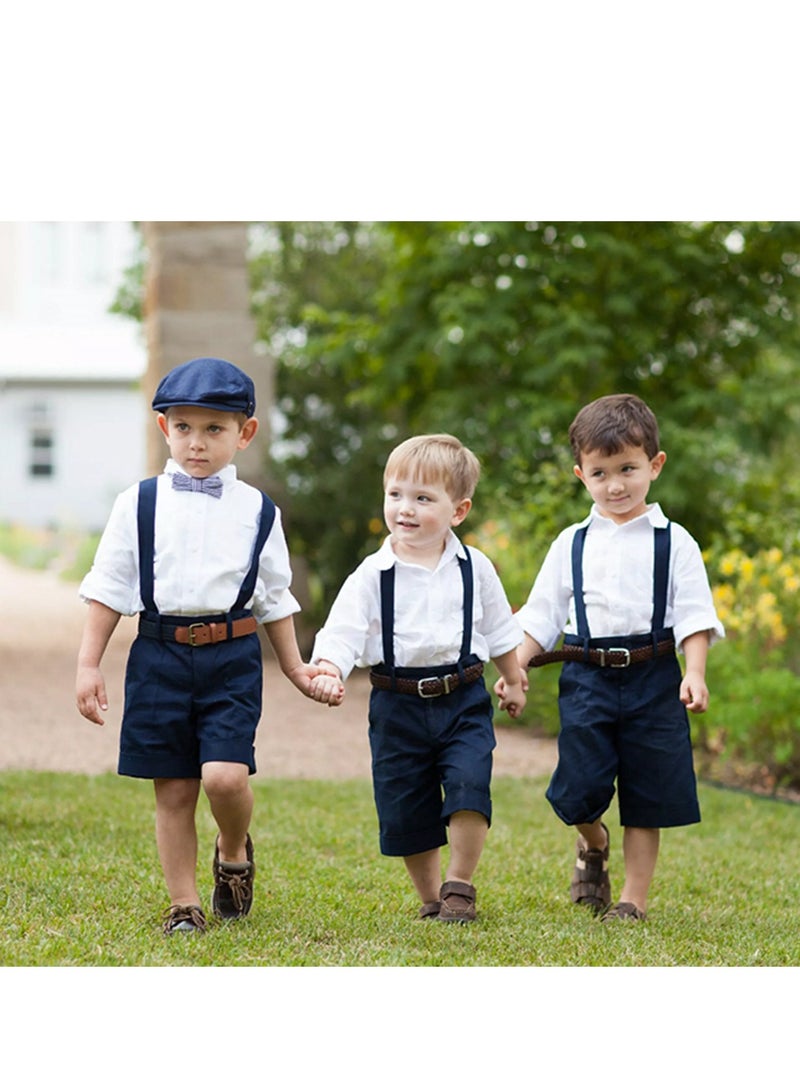 Kids Boy Suspenders Bowtie Set - Adjustable Child Suspender for Toddler and Girls (Black)