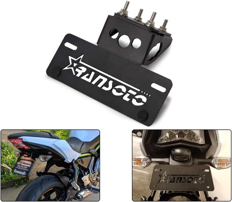 RANSOTO Fender Eliminator for 2017-2025 Kawasaki Z650/Ninja 650 ZX650 | Multi-Function Mount for License Plate, Turn Signals & Plate Light | No-Drill Installation - Image 1