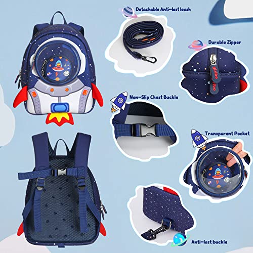 yisibo Rocket Toddler Backpack with Leash,3-6 Years Anti-lost Kids Backpack,Children Backpack for boys girls - Image 3