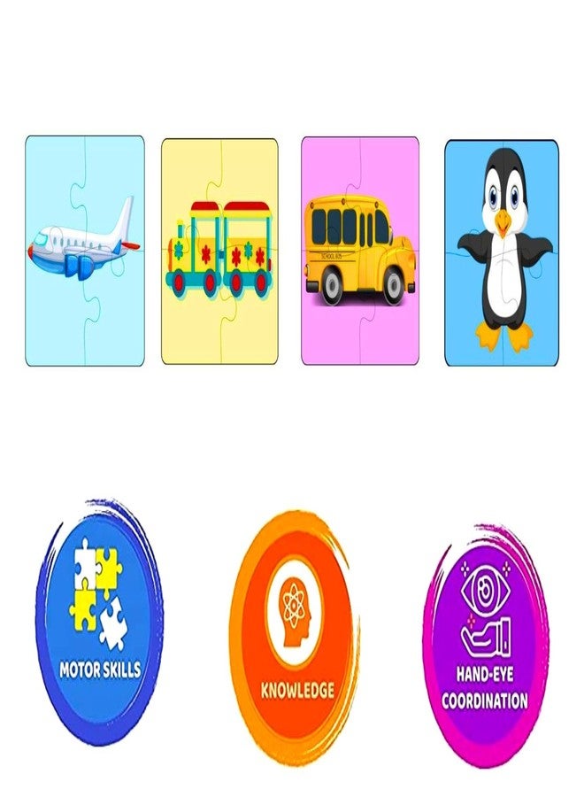 Exello 4 Piece Wooden Puzzle for Kids - Set of 8 Jigsaw Puzzle, 4x4 Inch Size, Vehicle & Birds Wooden Jigsaw Puzzle Games for Children & Kids, Jigsaw Puzzles for Kids, Early Learning Puzzle for Kids - Image 5