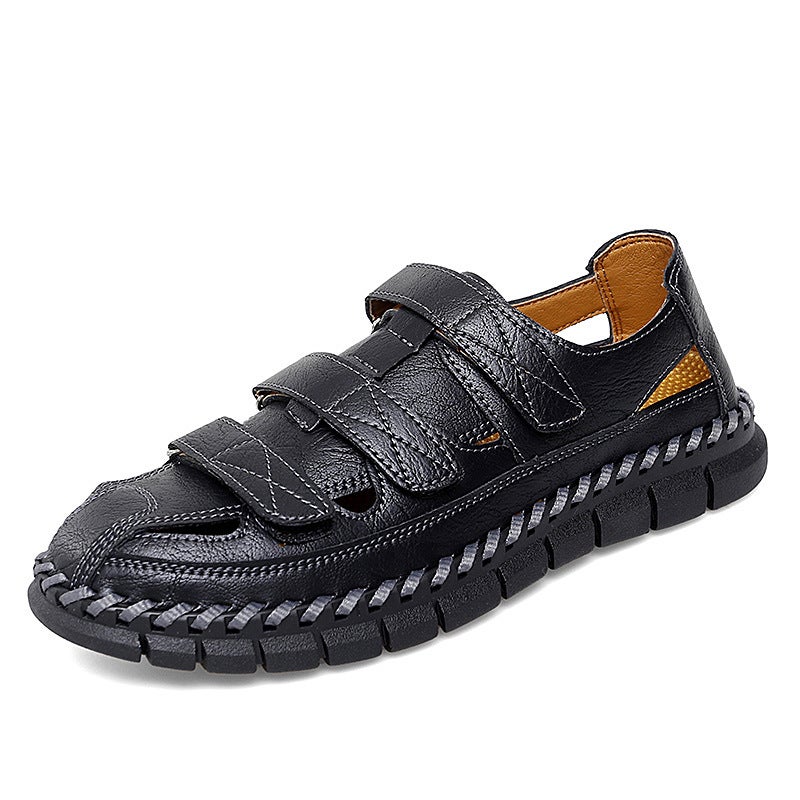 Summer Casual Men'S Sandals Genuine Leather Sandals All-Matching Men'S Shoes Summer Plus Size Men'S Outdoor Leather Sandals - Image 1