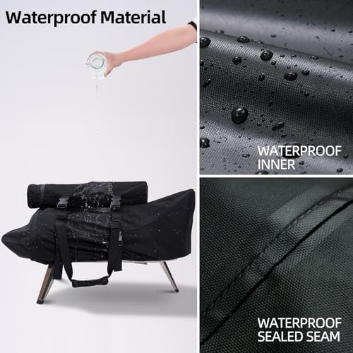 NOELIFE Carry Cover for Ooni Karu 12 and Karu 2 Pizza Oven, Waterproof Pizza Oven Accessories for Ooni 12 with Seperate Chimney Bag, with Bottom Straps for Fixation (Oven Not Included) - Image 4