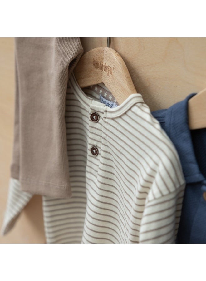 Dirkje boys' long-sleeved shirt off-white soft brown striped - Image 4