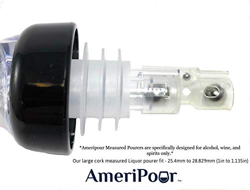 AmeriPour Measured Liquor Pourers - Large Cork For Oversized Bottles - Made 100% In The USA. Bar Spouts That Don't Leak - No Cracks, Just A Perfect Cocktail Pour Everytime. (Clear, 1oz (30ml) - 3 Pack) - Image 5