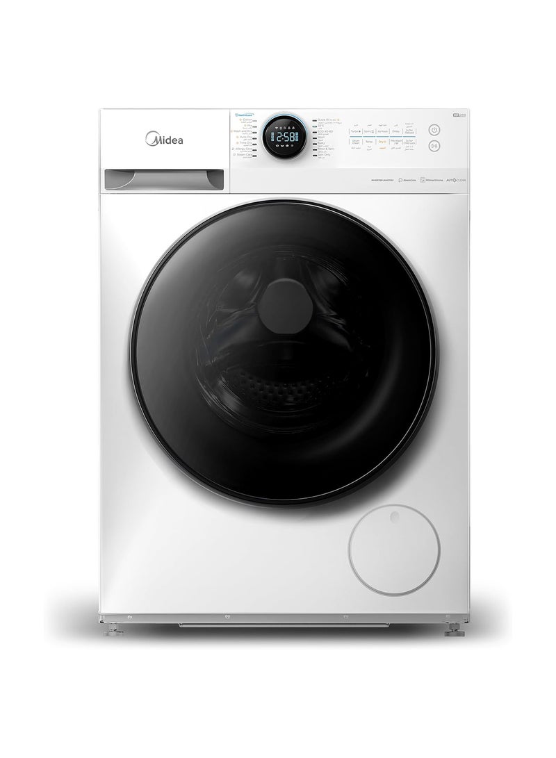 Midea 8/6 KG Smart Washer Dryer With BLDC Inverter Motor, 1400 RPM, Fully Automatic Front Load Washing & Drying Combo, 14 Programs-Quick Wash/Steam Care/Auto Clean MF200D80WBW-GCC White MF200D80WBW-GCC White - Image 1