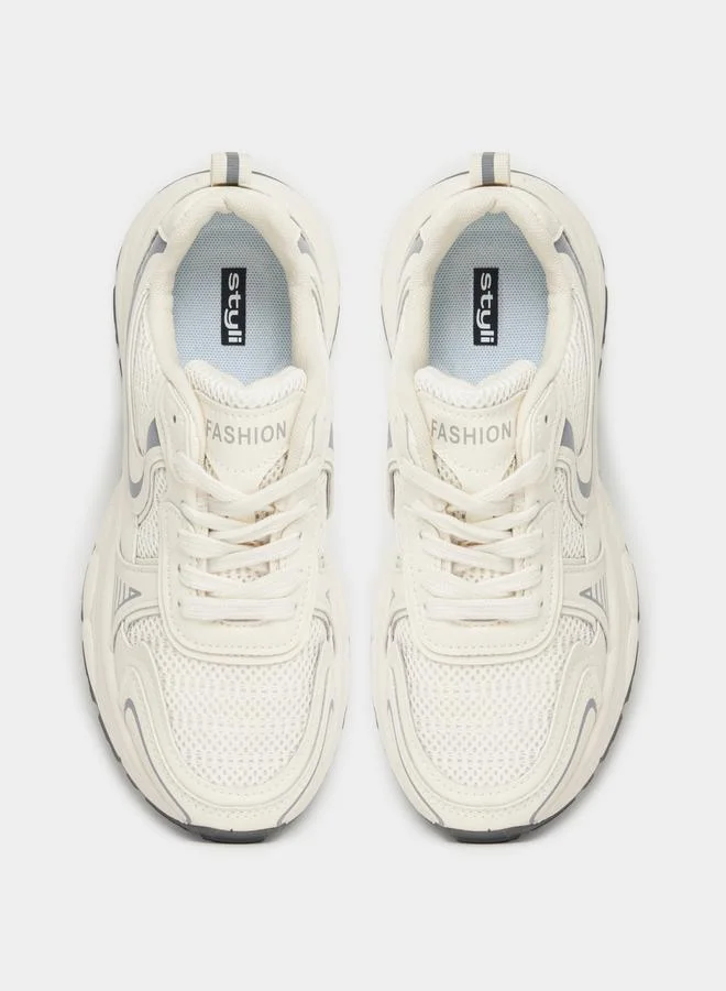 Styli Textured Chunky Mesh Sneakers