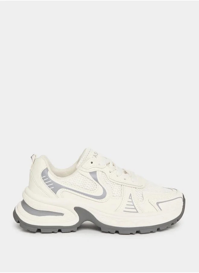 ستايلي Textured Chunky Mesh Sneakers