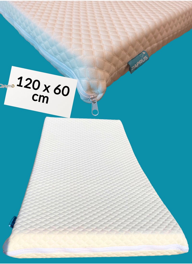 Zaprus - Baby Cot Mattress - Naturally High Density Supportive Foam Toddler Crib Mattresses, Breathable Cotton Fabric, 120x60x10cm - Optimal Comfort & Support for Baby's Sleep - Image 1