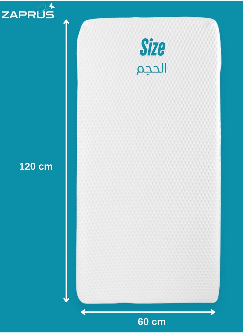 Zaprus - Baby Cot Mattress - Naturally High Density Supportive Foam Toddler Crib Mattresses, Breathable Cotton Fabric, 120x60x10cm - Optimal Comfort & Support for Baby's Sleep - Image 1