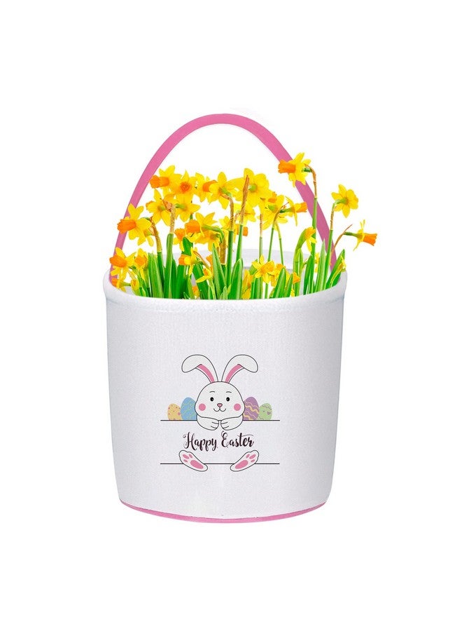 PARTYWIND سلال عيد الفصح PARTYWIND للأطفال لصيد البيض، مستلزمات حفلات عيد الفصح للأولاد والبنات، سلال عيد الفصح مع مقبض (وردي) - Image 1