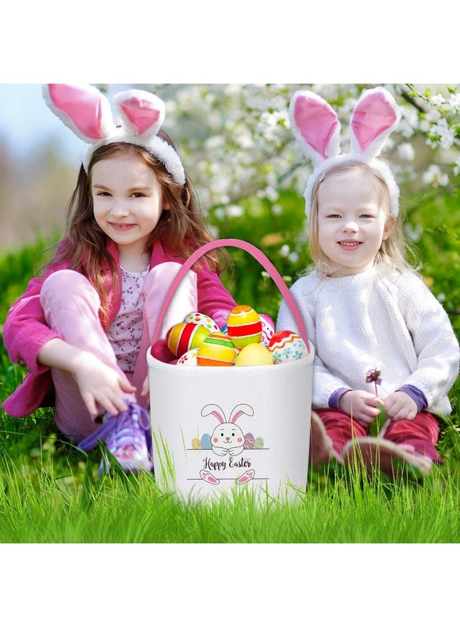 PARTYWIND سلال عيد الفصح PARTYWIND للأطفال لصيد البيض، مستلزمات حفلات عيد الفصح للأولاد والبنات، سلال عيد الفصح مع مقبض (وردي) - Image 4