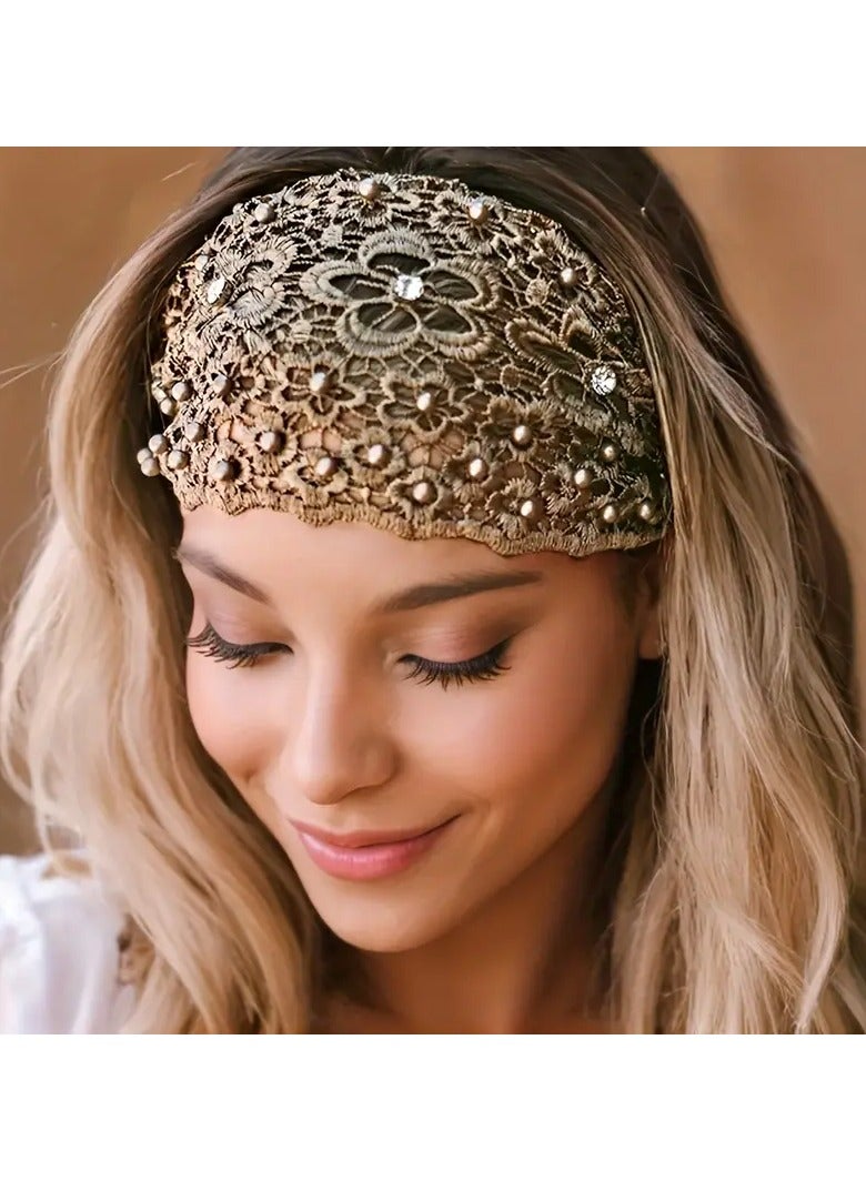 Rozino 3pcs Set Elegant Floral Beaded Wide Headbands for Women - Fashionable Hair Accessories, Perfect for Casual Attire - Image 4