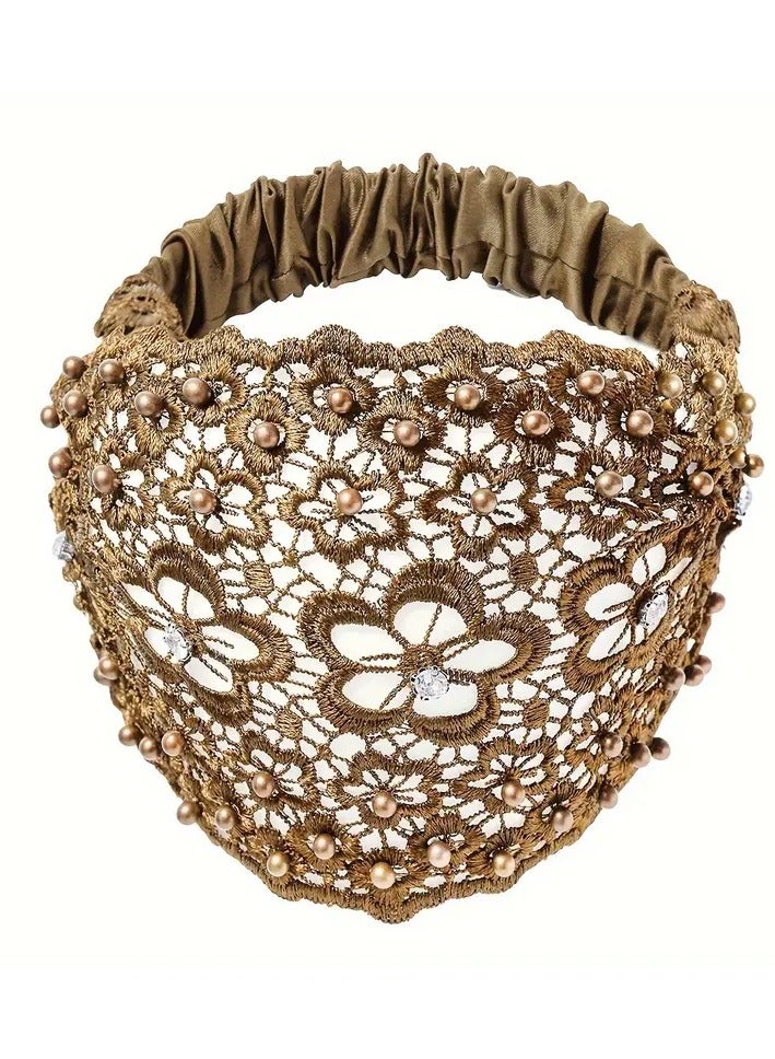 Rozino 3pcs Set Elegant Floral Beaded Wide Headbands for Women - Fashionable Hair Accessories, Perfect for Casual Attire - Image 2