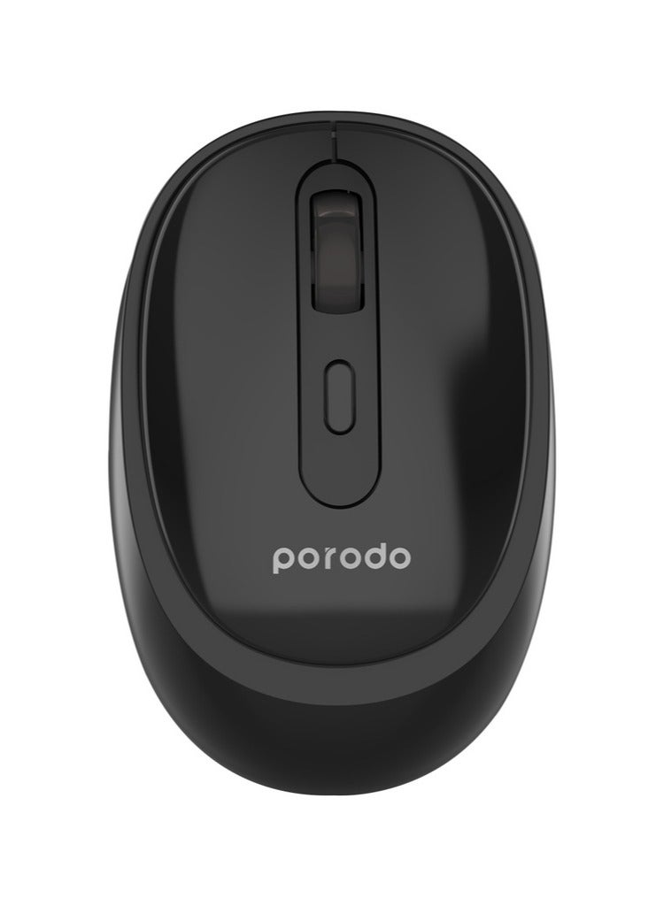 بورودو مجموعة لوحة مفاتيح وماوس لاسلكيتين ثنائيتي الوضع | بلوتوث و2.4 جيجاهرتز لاسلكي / تصميم مريح / مؤشر LED / دقة DPI قابلة للتعديل / مفاتيح USB وAR / توصيل وتشغيل - أسود - Image 2