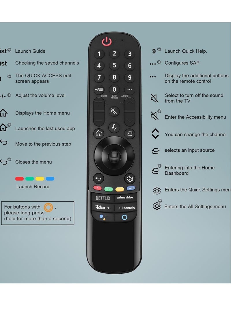 NEW Universal Magic Remote Control for LG Smart TVs – Compatible with UHD, OLED, QNED, NanoCell, 4K, 8K Models (No Voice or Pointer Function) - Image 3