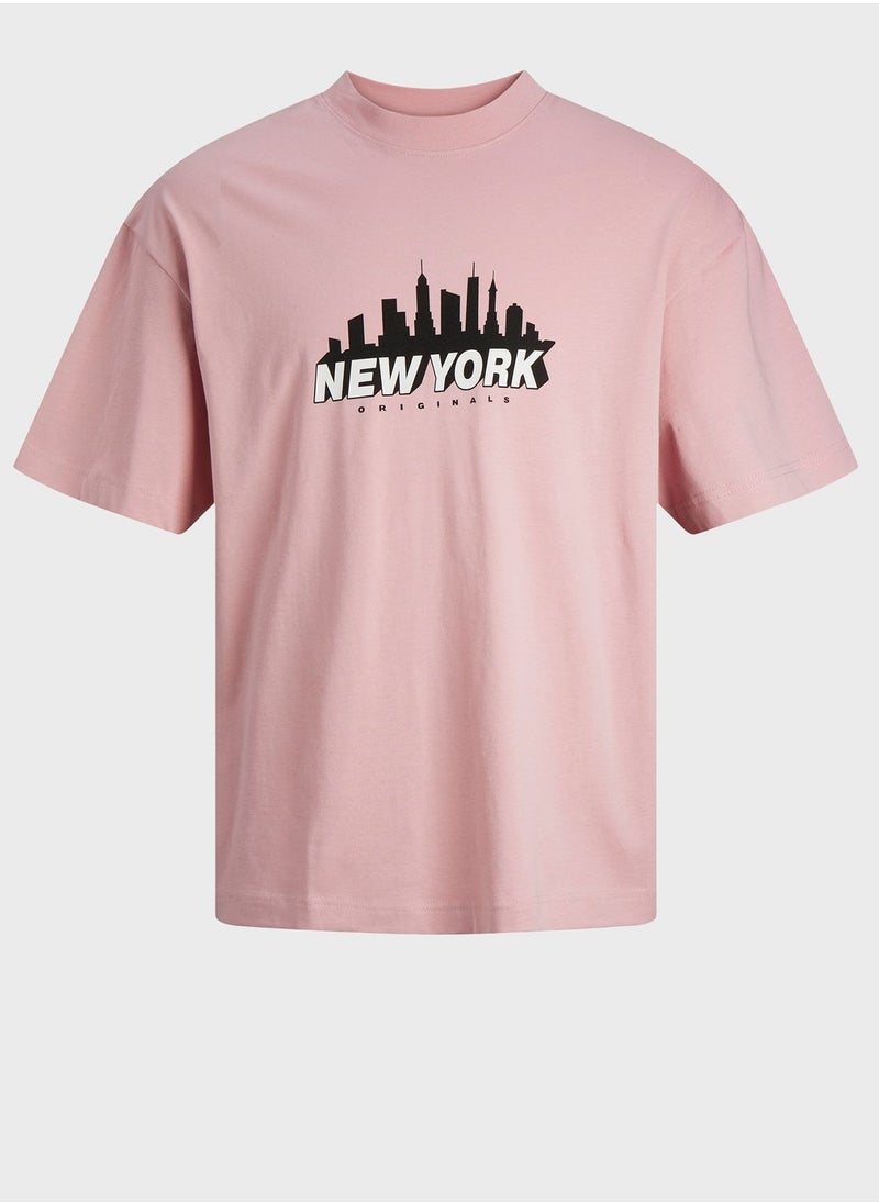 JACK & JONES - Printed Crew Neck T-Shirt - Image 1