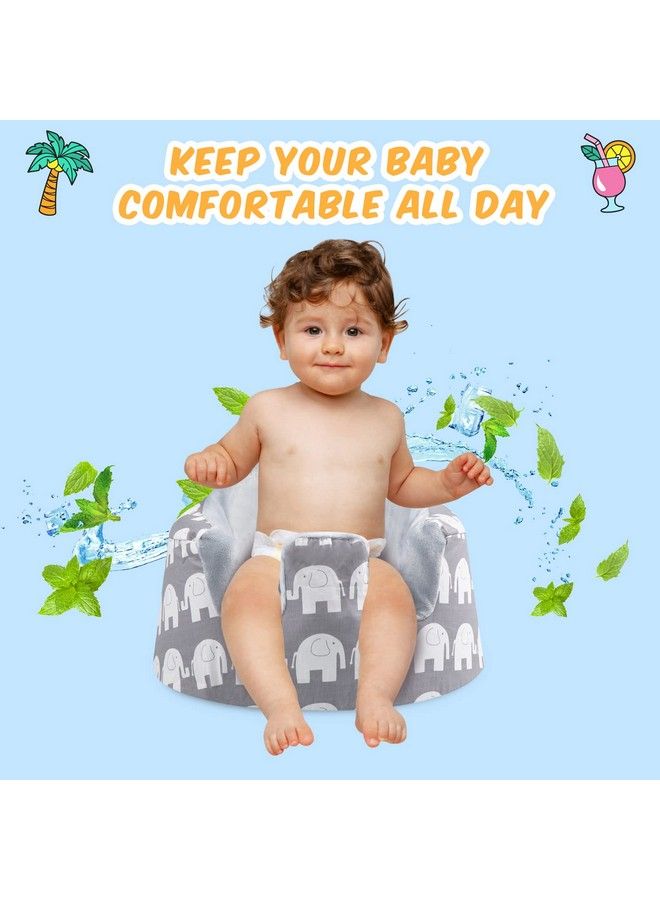 SMTTW Seat Cover Compatible With Bumbo Seat Summer Cooling Breathable Seat Cover For Baby Boy Girl (Grey Elephant) - Image 5