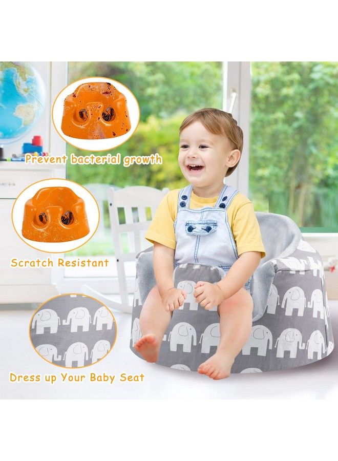 SMTTW Seat Cover Compatible With Bumbo Seat Summer Cooling Breathable Seat Cover For Baby Boy Girl (Grey Elephant) - Image 4