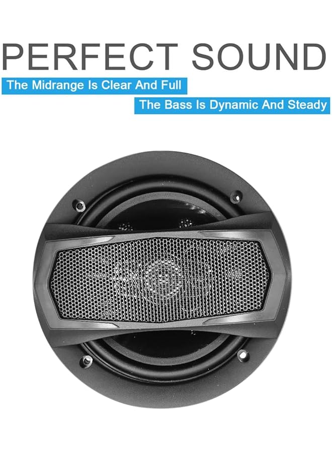 Generic 6-Inch Flush-Mount Coaxial 3-Way Speakers (Pair), Max 600W Power Output, Woofer 158Mm, Midrange & Super Tweeter Domes, 4 Ohms Impedance  - Image 5