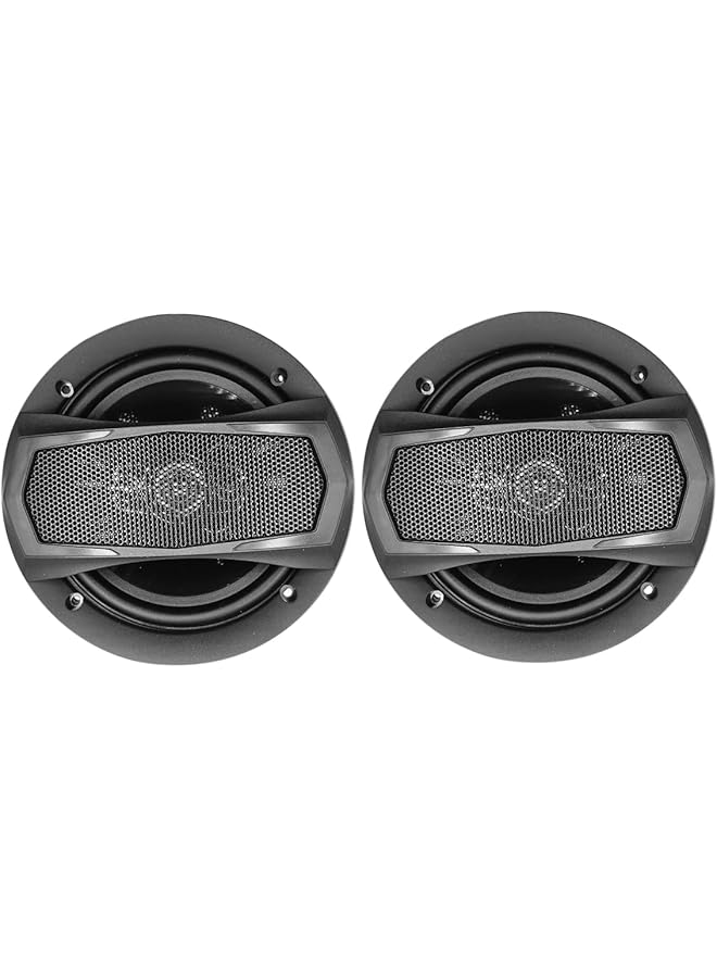 Generic 6-Inch Flush-Mount Coaxial 3-Way Speakers (Pair), Max 600W Power Output, Woofer 158Mm, Midrange & Super Tweeter Domes, 4 Ohms Impedance  - Image 1