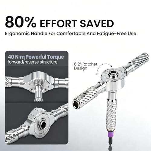 VMAN Ratchet Screwdriver Set, 100 in 1 magnetic Screwdriver sets, S2 Steel Bits, DIY Combination Flexible Shaft, Suitable for Furniture Assembly, Precision Electrical Appliance Repair, Bicycle Tools - Image 4