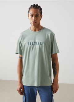 Crew Neck Short Sleeve Printed Combed Cotton Men's T-shirt