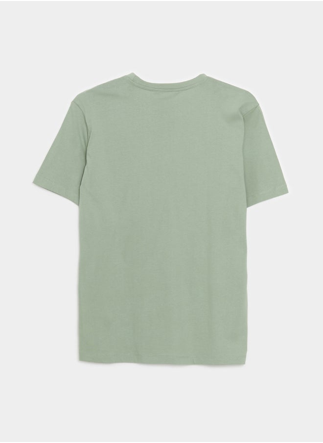 LC WAIKIKI - Crew Neck Short Sleeve Printed Combed Cotton Men's T-shirt - Image 1
